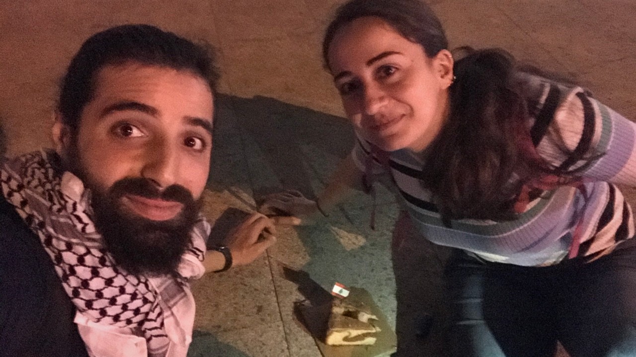 Selfie of man and woman